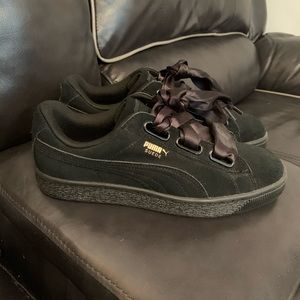 Puma suede heart satin sneakers